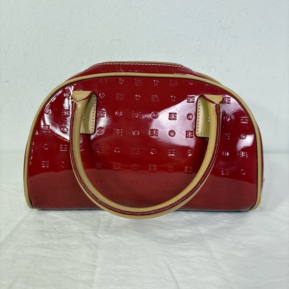 ARCADIA Patent Leather Dome Top Handle Satchel Bag Purse - Picture 5 of 16